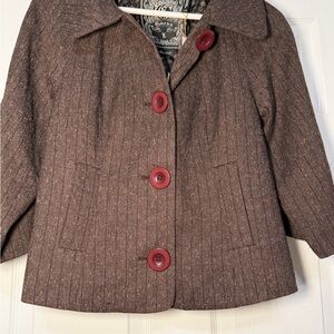 Guess Brown Blazer with Red Buttons